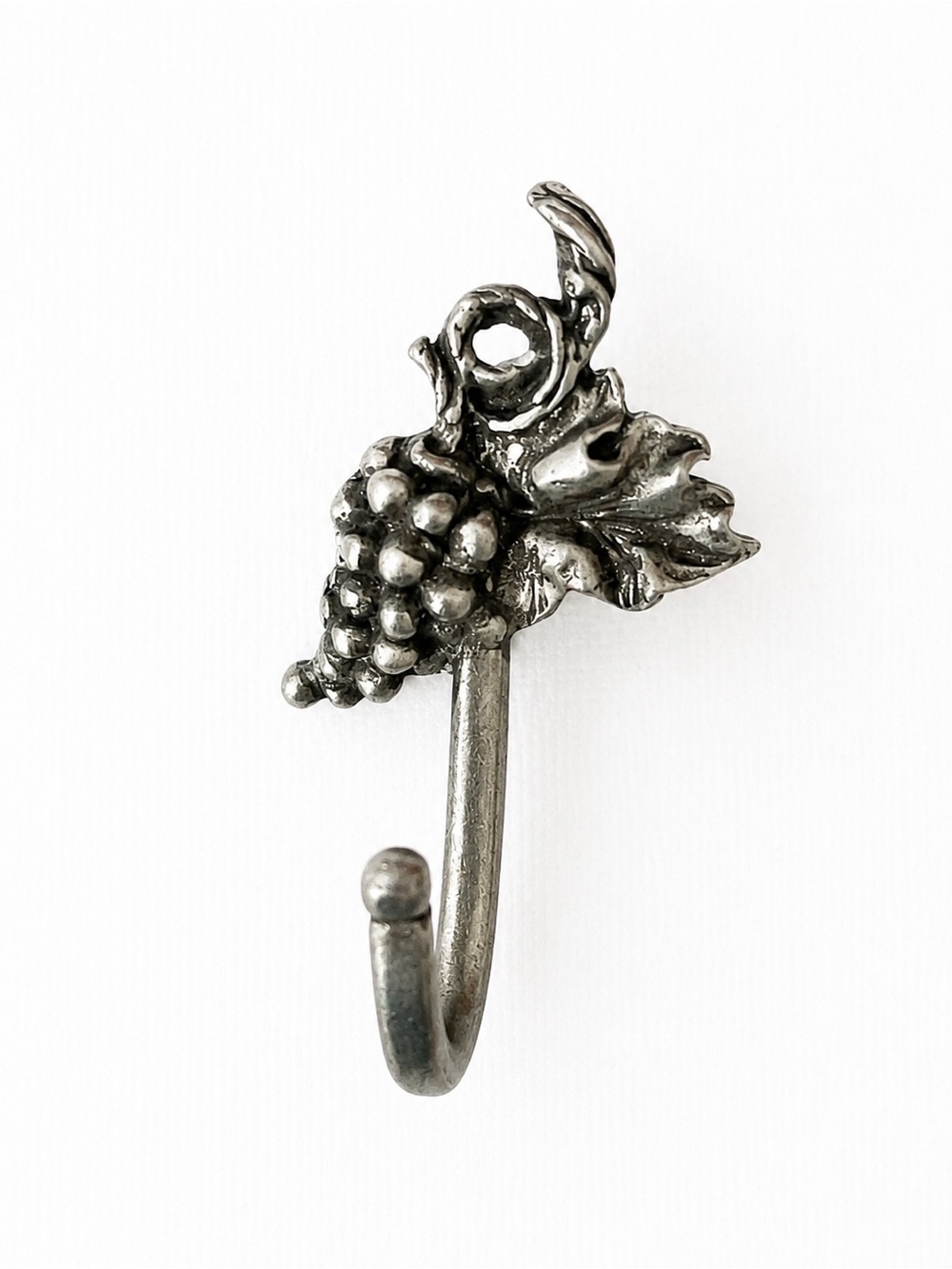 Vintage Silver Tone Grape Cluster Lapel Pin Eyeglass Holder Brooch